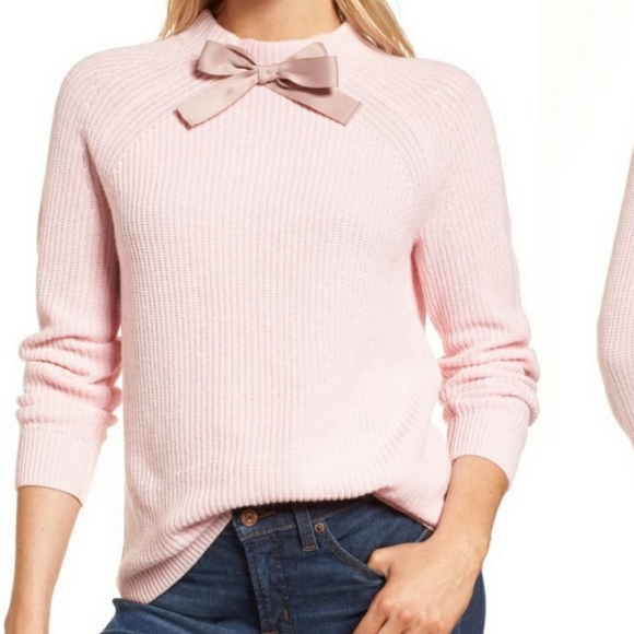 J. Crew Sweaters - J Crew Sweater Gayle Tie Neck Sweater Wool Pink size XL Cozy Office